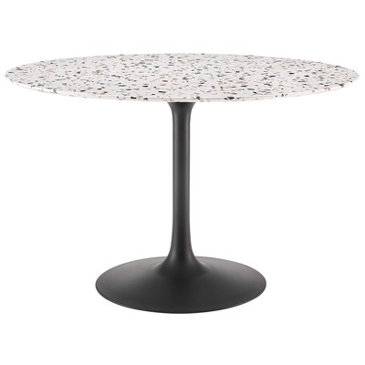 Dining Room Tables Modway Furniture Lippa Black White EEI-5731-BLK-WHI 889654235002 Bar and Dining Tables Pedestal Round Black Metal Aluminum BRONZE Ir 