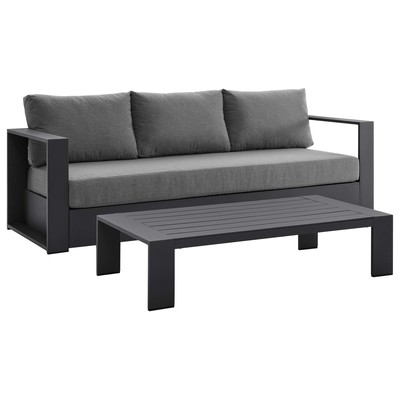 Outdoor Sofas and Sectionals Modway Furniture Tahoe Gray Charcoal EEI-5750-GRY-CHA 889654229384 Sofa Sectionals Gray Grey Sofa Gray Light Gray 