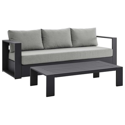 Modway Furniture Outdoor Sofas and Sectionals, Gray,Grey, Sofa, Gray,Light Gray, Sofa Sectionals, 889654229391, EEI-5750-GRY-GRY