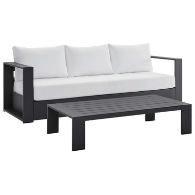 Modway Furniture Outdoor Sofas and Sectionals, Gray,GreyWhite,snow, Sofa, Gray,Light GrayWhite, Sofa Sectionals, 889654229407, EEI-5750-GRY-WHI
