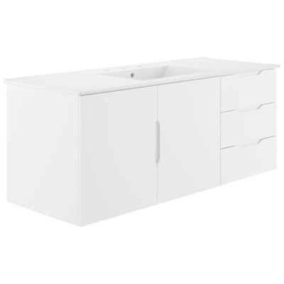 Bathroom Vanities Modway Furniture Vitality White White EEI-5784-WHI-WHI 889654235163 Vanities Single Sink Vanities Wall Mount Vanities 25 