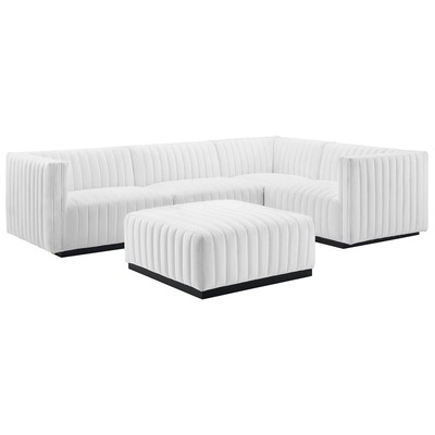 Sofas and Loveseat Modway Furniture Conjure Black White EEI-5797-BLK-WHI 889654254423 Sofas and Armchairs Chaise LoungeLoveseat Love sea Contemporary Contemporary/Mode Sofa Set setTufted tufting 