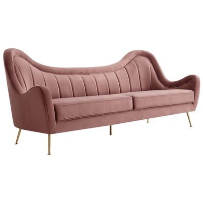 Sofas and Loveseat Modway Furniture Cheshire Dusty Rose EEI-5874-DUS 889654925033 Sofas and Armchairs Chaise LoungeLoveseat Love sea Velvet Victorian Polart Polrey Sofa Set setTufted tufting 