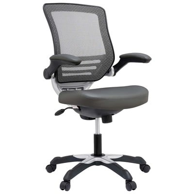Office Chairs Modway Furniture Edge Gray EEI-595-GRY 848387008086 Office Chairs GrayGrey Gray Leather Leatherette Complete Vanity Sets 