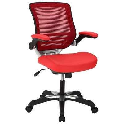 Office Chairs Modway Furniture Edge Red EEI-595-RED 848387008093 Office Chairs RedBurgundyruby Leather LeatheretteRed Complete Vanity Sets 