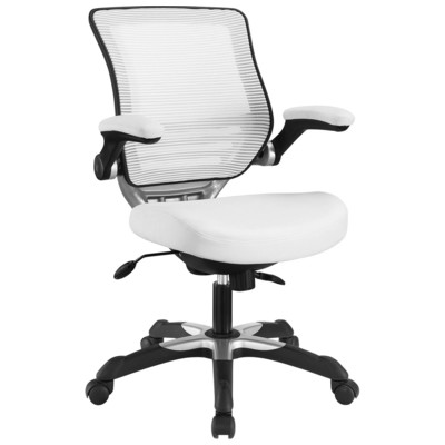 Office Chairs Modway Furniture Edge White EEI-595-WHI 848387060244 Office Chairs Whitesnow Leather LeatheretteWhite Complete Vanity Sets 
