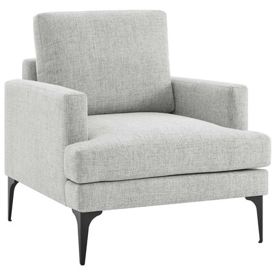 Chairs Modway Furniture Evermore Light Gray EEI-6003-LGR 889654924647 Sofas and Armchairs Gray Grey Accent Chairs AccentLounge Cha 