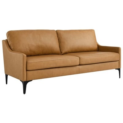 Sofas and Loveseat Modway Furniture Corland Tan EEI-6018-TAN 889654223337 Living Room Sets Loveseat Love seatSofa Leather Contemporary Contemporary/Mode Sofa Set set 