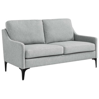 Sofas and Loveseat Modway Furniture Corland Light Gray EEI-6021-LGR 889654223429 Sofas and Armchairs Loveseat Love seatSofa Polyester Contemporary Contemporary/Mode Sofa Set set 