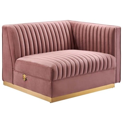 Sofas and Loveseat Modway Furniture Sanguine Dusty Rose EEI-6032-DUS 889654224815 Sofas and Armchairs Chaise LoungeLoveseat Love sea Velvet Contemporary Contemporary/Mode Sofa Set setTufted tufting 
