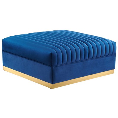 Sofas and Loveseat Modway Furniture Sanguine Navy EEI-6036-NAV 889654224952 Sofas and Armchairs Chaise LoungeLoveseat Love sea Velvet Contemporary Contemporary/Mode Sofa Set setTufted tufting 