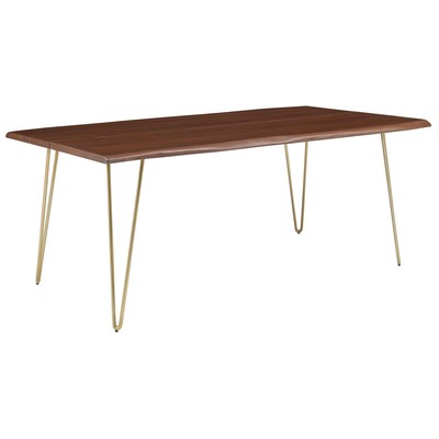 Dining Room Tables Modway Furniture Ardor Gold Walnut EEI-6070-GLD-WAL 889654271611 Legs Rectangular Gold Metal Aluminum BRONZE Iro 