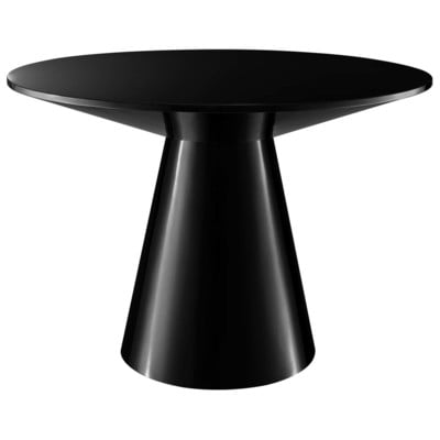 Dining Room Tables Modway Furniture Provision Black EEI-6101-BLK 889654238881 Bar and Dining Tables Pedestal Round Black Gloss Wood MDF Plywood O 