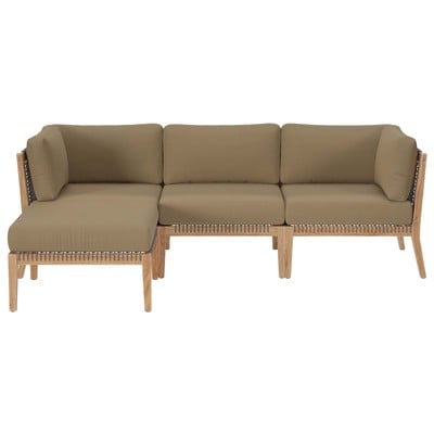 Sofas and Loveseat Modway Furniture Clearwater Gray Light Brown EEI-6121-GRY-LBR 889654273127 Sofa Sectionals Chaise LoungeLoveseat Love sea Contemporary Contemporary/Mode Sofa Set set 