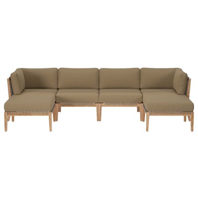 Sofas and Loveseat Modway Furniture Clearwater Gray Light Brown EEI-6122-GRY-LBR 889654273165 Sofa Sectionals Chaise LoungeLoveseat Love sea Contemporary Contemporary/Mode Sofa Set set 