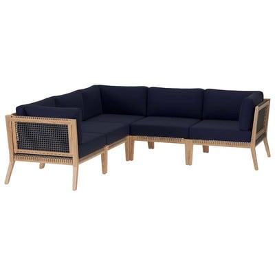 Sofas and Loveseat Modway Furniture Clearwater Gray Navy EEI-6123-GRY-NAV 889654273219 Sofa Sectionals Chaise LoungeLoveseat Love sea Contemporary Contemporary/Mode Sofa Set set 