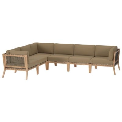 Sofas and Loveseat Modway Furniture Clearwater Gray Light Brown EEI-6125-GRY-LBR 889654273288 Sofa Sectionals Chaise LoungeLoveseat Love sea Contemporary Contemporary/Mode Sofa Set set 