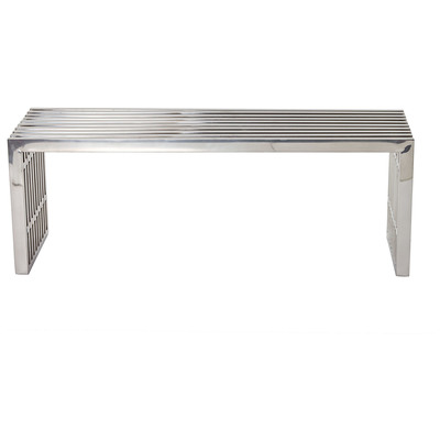 Modway Furniture Ottomans and Benches, Silver, Complete Vanity Sets, Benches and Stools, 848387029081, EEI-625-SLV