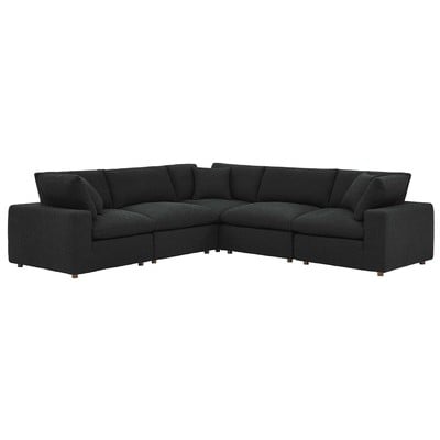 Sofas and Loveseat Modway Furniture Commix Black EEI-6368-BLK 889654280057 Sofas and Armchairs Loveseat Love seatSectional So Contemporary Contemporary/Mode Sofa Set set 