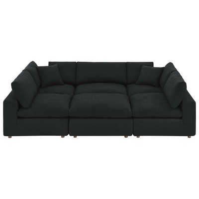 Sofas and Loveseat Modway Furniture Commix Black EEI-6372-BLK 889654280170 Sofas and Armchairs Loveseat Love seatSectional So Contemporary Contemporary/Mode Sofa Set set 