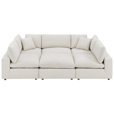 Sofas and Loveseat Modway Furniture Commix Ivory EEI-6372-IVO 889654280187 Sofas and Armchairs Loveseat Love seatSectional So Contemporary Contemporary/Mode Sofa Set set 