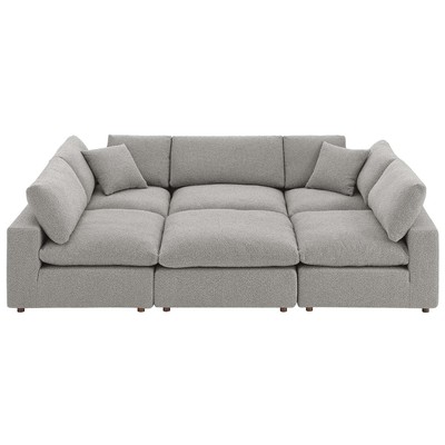 Sofas and Loveseat Modway Furniture Commix Light Gray EEI-6372-LGR 889654280194 Sofas and Armchairs Loveseat Love seatSectional So Contemporary Contemporary/Mode Sofa Set set 