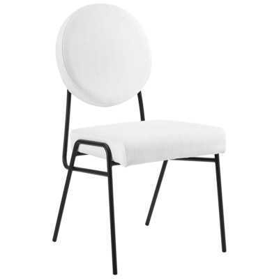 Dining Room Chairs Modway Furniture Craft Black White EEI-6582-BLK-WHI 889654279297 Black ebonyWhite snow Side Chair Steel Metal Iron Black DarkMatte Metal Aluminum 