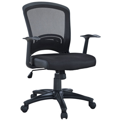 Office Chairs Modway Furniture Pulse Black EEI-758-BLK 848387032784 Office Chairs Blackebony Adjustable Ergonomic Lumbar S Black Complete Vanity Sets 