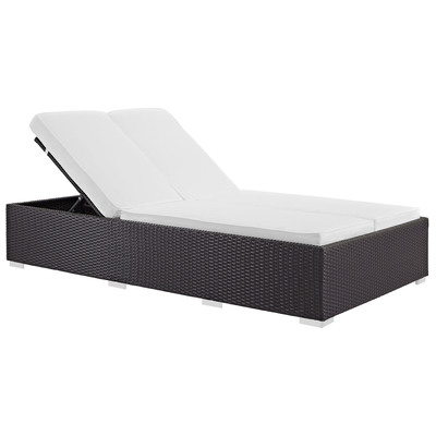 Outdoor Beds Modway Furniture Evince Espresso White EEI-787-EXP-WHI 848387001285 Daybeds and Lounges White snow Espresso White WHITE Chaise 
