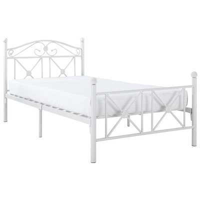 Beds Modway Furniture Cottage White EEI-799 848387001377 Beds White snow Metal Twin Complete Vanity Sets 