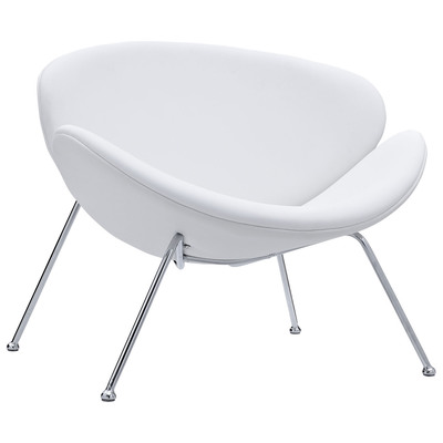 Chairs Modway Furniture Nutshell White EEI-809-WHI 848387001490 Lounge Chairs and Chaises White snow Lounge Chairs Lounge Complete Vanity Sets 