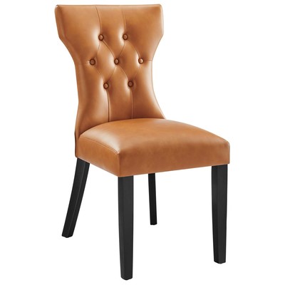 Modway Furniture Dining Room Chairs, Side Chair, HARDWOOD, Tan,Vinyl, Dining Chairs, 889654926498, EEI-812-TAN