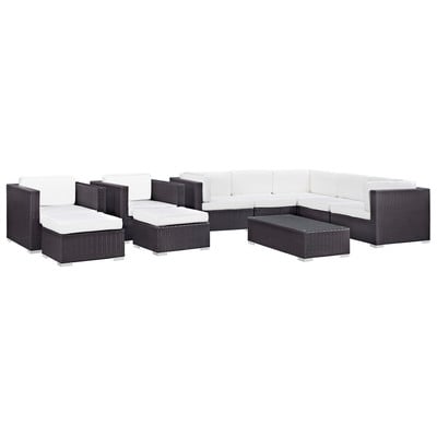 Modway Furniture Outdoor Sofas and Sectionals, White,snow, Sectional,Sofa, Espresso,White, Sofa Sectionals, 848387001711, EEI-826-EXP-WHI-SET