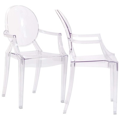 Modway Furniture Dining Room Chairs, Armchair,Arm, Clear, Dining Chairs, 848387002367, EEI-905-CLR