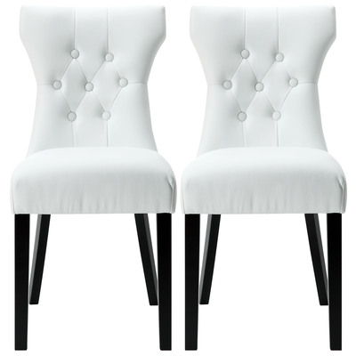 Dining Room Chairs Modway Furniture Silhouette White EEI-911-WHI 848387004378 Dining Chairs White snow HARDWOOD White Ivory 