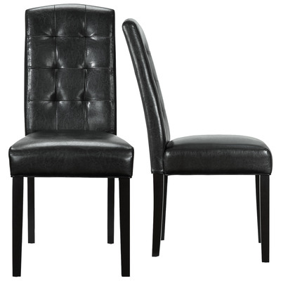 Dining Room Chairs Modway Furniture Perdure Black EEI-952-BLK 848387005979 Dining Chairs Black ebony Parsons Black Dark 