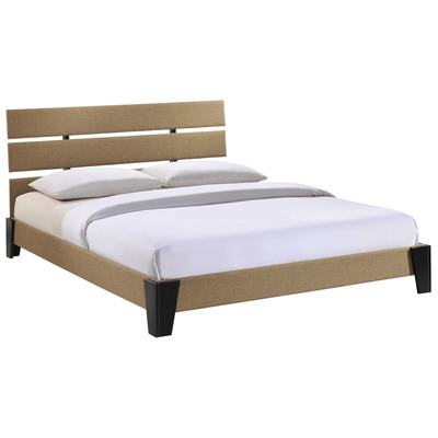 Beds Modway Furniture Zoe Latte MOD-5035-LAT 848387009830 Beds Black ebony Platform Queen 