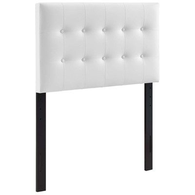 Headboards and Footboards Modway Furniture Emily White MOD-5177-WHI 848387029692 Headboards White snow Twin White Complete Vanity Sets 