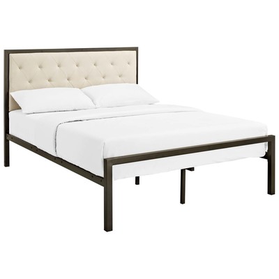 Modway Furniture Beds, Beige,Brown,sableCream,beige,ivory,sand,nude, Platform, Full, Complete Vanity Sets, Beds, 848387029746, MOD-5180-BRN-BEI-SET