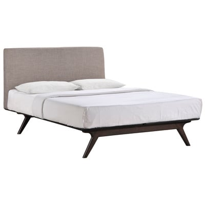 Modway Furniture Beds, Brown,sableGray,Grey, Upholstered, Platform, Full, Complete Vanity Sets, Beds, 889654023050, MOD-5317-CAP-GRY