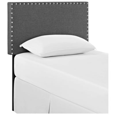 Headboards and Footboards Modway Furniture Phoebe Gray MOD-5382-GRY 889654042686 Headboards Black ebonyGray GreySilver Twin Black Gray Complete Vanity Sets 