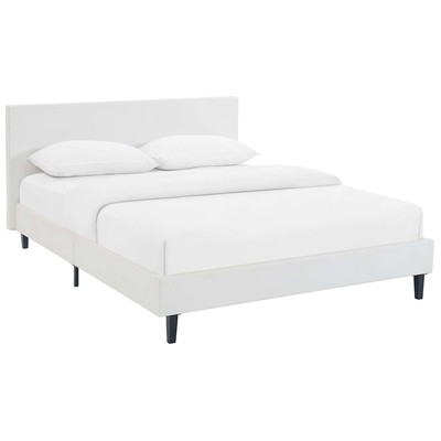 Modway Furniture Beds, White,snow, Wood, Platform, Full, Complete Vanity Sets, Beds, 889654051831, MOD-5417-WHI