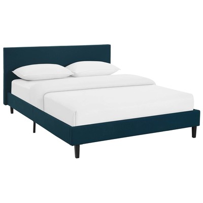 Beds Modway Furniture Anya Azure MOD-5418-AZU 889654051855 Beds Upholstered Wood Platform Full Complete Vanity Sets 