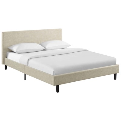 Modway Furniture Beds, Beige,Cream,beige,ivory,sand,nude, Upholstered,Wood, Platform, Full, Beds, 889654111634, MOD-5418-BEI