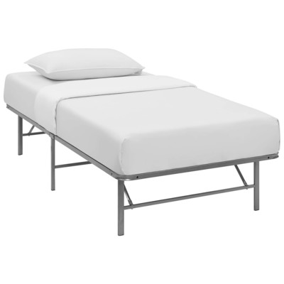 Beds Modway Furniture Horizon Silver MOD-5427-SLV 889654052234 Beds Silver Metal Platform Standard Full Queen Twin Complete Vanity Sets 