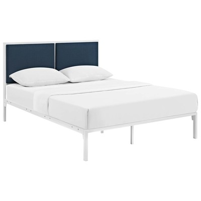 Modway Furniture Beds, White,snow, Upholstered, Platform, King, Beds, 889654075271, MOD-5463-WHI-AZU
