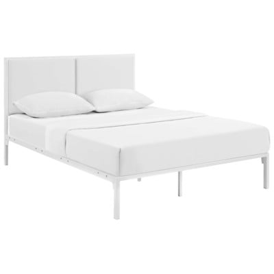 Beds Modway Furniture Della White White MOD-5464-WHI-WHI 889654075295 Beds White snow Upholstered Platform King 