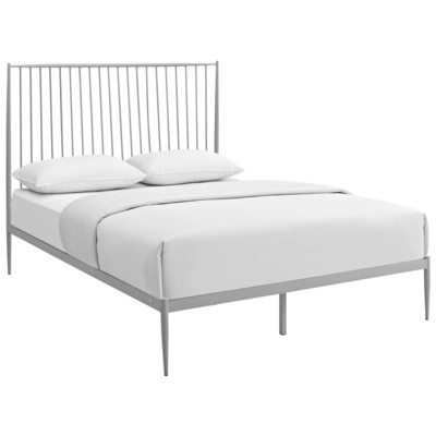 Modway Furniture Beds, Gray,Grey, Wood, Platform, Queen, Beds, 889654075554, MOD-5478-GRY