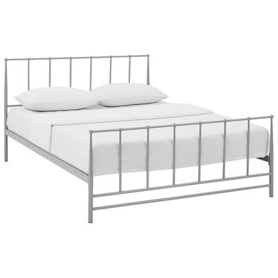 Beds Modway Furniture Estate Gray MOD-5481-GRY 889654075820 Beds Gray Grey Platform Full Complete Vanity Sets 