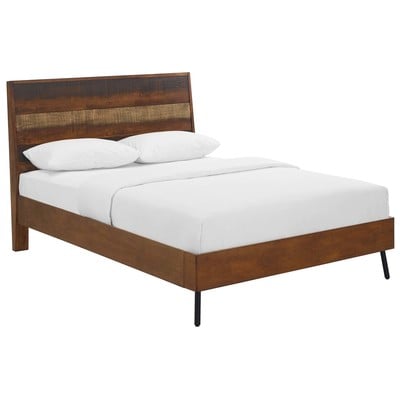 Beds Modway Furniture Arwen Walnut MOD-5831-WAL 889654136293 Beds Metal Wood Platform Full Queen 